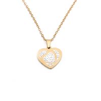 Simple Heart Zircon Pendant Necklace sku image 5