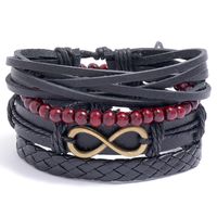 Retro Woven Leather Bracelet Set sku image 1