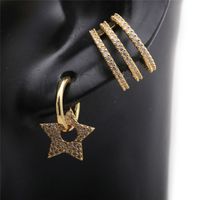 Simple Star Heart-shape Micro-inlaid Zircon Earrings sku image 3
