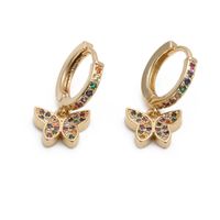 Fashion Color Zircon Butterfly Earrings sku image 1
