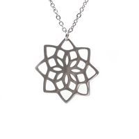Fashion Hollow Lotus Pendant Necklace sku image 1