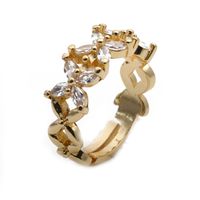 Fashion Flower Zircon Copper Ring Wholesale sku image 1