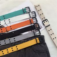 New Fashion Canvas Double Row Hole Belt main image 1