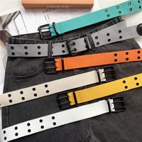 New Fashion Canvas Double Row Hole Belt main image 4