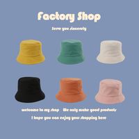 Children's Cotton Solid Color Fisherman Hat Wholesale main image 1