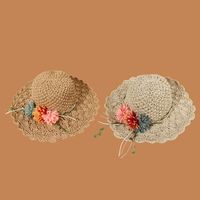 Korean Flower Sunscreen Wide-brimmed Lace Straw Hat main image 3