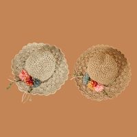 Korean Flower Sunscreen Wide-brimmed Lace Straw Hat main image 5