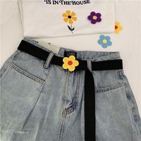 New Fashion Non-porous Cute Flower Belt sku image 2