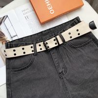 New Fashion Canvas Double Row Hole Belt sku image 4