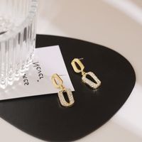 Korean Fashion Wild Diamond Geometric Earrings main image 3