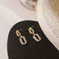 Boucles D&#39;oreilles Géométriques Diamant Sauvage Mode Coréenne main image 5