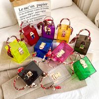 Korean Transparent Solid Color Handbag main image 2