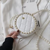 Fashion Pearl Chain Small Round Bag main image 4