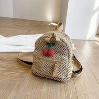 Fashion Cherry Straw Backpack Wholesale main image 1