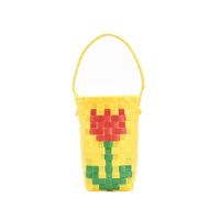 Korean Flower Heart Woven Portable Bag main image 3