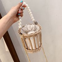 Simple Pearl Portable Straw Bag Wholesale main image 6