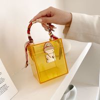 Korean Transparent Solid Color Handbag sku image 8