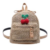 Fashion Cherry Straw Backpack Wholesale sku image 1
