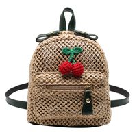 Fashion Cherry Straw Backpack Wholesale sku image 2