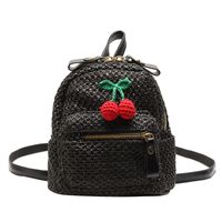 Fashion Cherry Straw Backpack Wholesale sku image 3