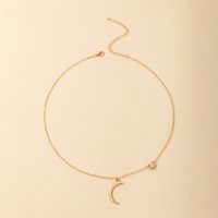 Simple Star Moon Crescent Pendant Necklace main image 3