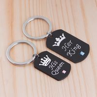 Fashion Crown Lettering Necklace Keychain Set main image 1