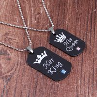 Fashion Crown Lettering Necklace Keychain Set main image 5