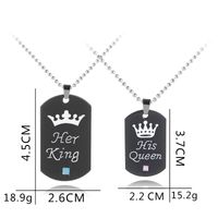 Fashion Crown Lettering Necklace Keychain Set main image 3