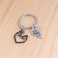 Cute Elk Heart-shaped Stitching Keychain Wholesale main image 4