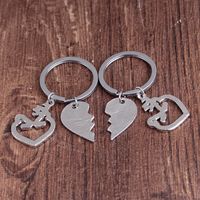 Cute Elk Heart-shaped Stitching Keychain Wholesale main image 6