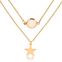 Fashion Five-pointed Star Frosted Gemstone Double-layer Necklace Wholesale main image 1