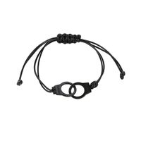 Punk Handcuffs Leather Cord Braided Bracelet Wholesale main image 6