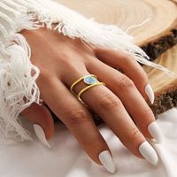 Mode Eingelegten Türkisfarbenen Ring main image 2