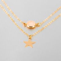 Fashion Five-pointed Star Frosted Gemstone Double-layer Necklace Wholesale sku image 1