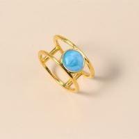 Fashion Inlaid Turquoise Ring sku image 1