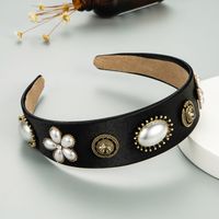 Korean Fabric Large Pearl Flower Headband main image 4