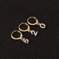 New Simple Arabic Numeral Zircon Single Earrings main image 5