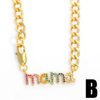 Mother's Day New Simple Cuban Mama Chain Necklace main image 5