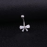 Fashion Bow Knot Stainless Steel Inlaid Zircon Belly Ring main image 3