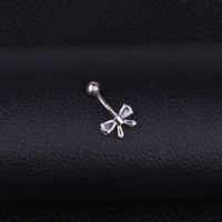 Fashion Bow Knot Stainless Steel Inlaid Zircon Belly Ring main image 4