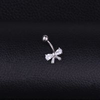 Fashion Bow Knot Stainless Steel Inlaid Zircon Belly Ring main image 5