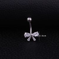 Fashion Bow Knot Stainless Steel Inlaid Zircon Belly Ring main image 6