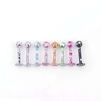 Colorful Paint Stainless Steel Piercing Lip Stud main image 2
