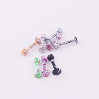 Colorful Paint Stainless Steel Piercing Lip Stud main image 4