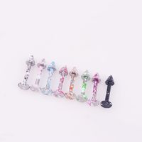 8-color Lacquered Stainless Steel Pointed Cone Lip Stud main image 4
