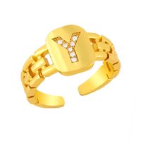 Bague Ouverte Lettre Simple sku image 25