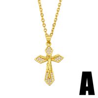 Chaîne De Clavicule Avec Pendentif Croix En Diamant Hip Hop sku image 1