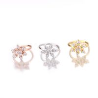 New Fashion Zircon Snowflake Ear Clip sku image 1