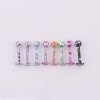 Colorful Paint Stainless Steel Piercing Lip Stud sku image 1