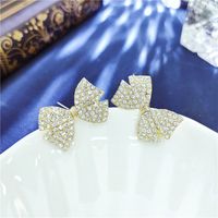 Korea Diamond Bow Alloy Earrings sku image 1